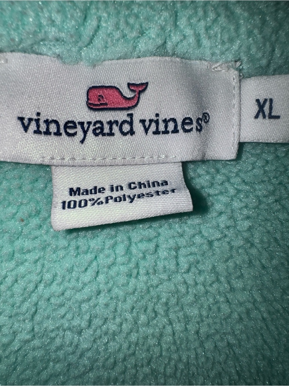 Vineyard Vines Mint Green & Periwinkle Blue Sherpa Fleece 1/4 Zip Pullover XL - Picture 2 of 6